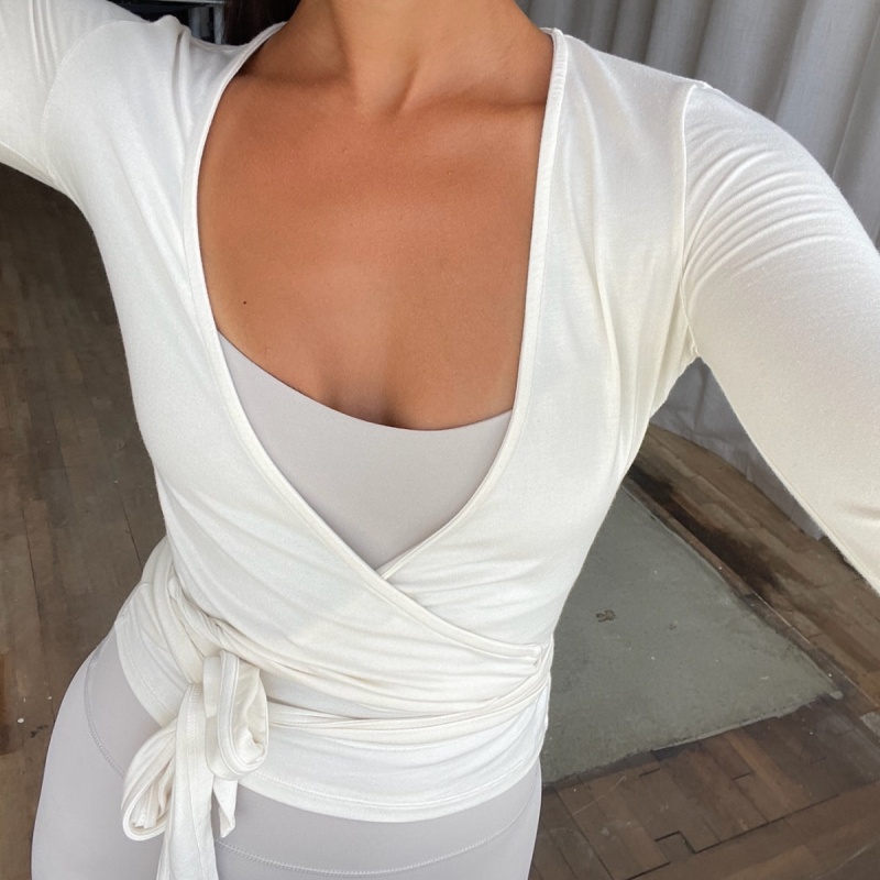 Y2k Ballet Pilates Wrap Top fo - Pilates Yoga Wrap Top review and price