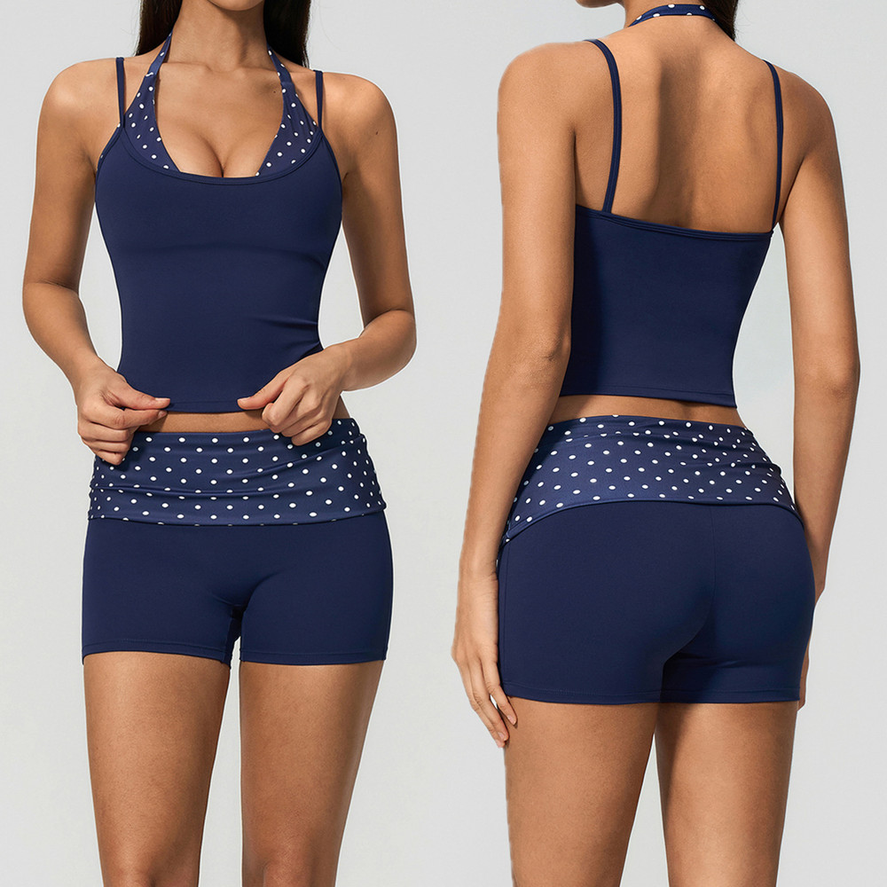 Polka Dot Women Strap Halter Y - Pilates Yoga Wrap Top review and price