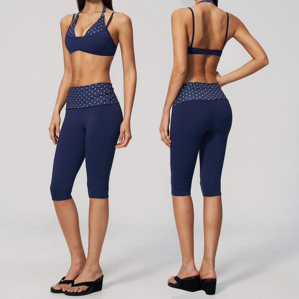 Polka Dot Women Strap Halter Y - Pilates Yoga Wrap Top review and price