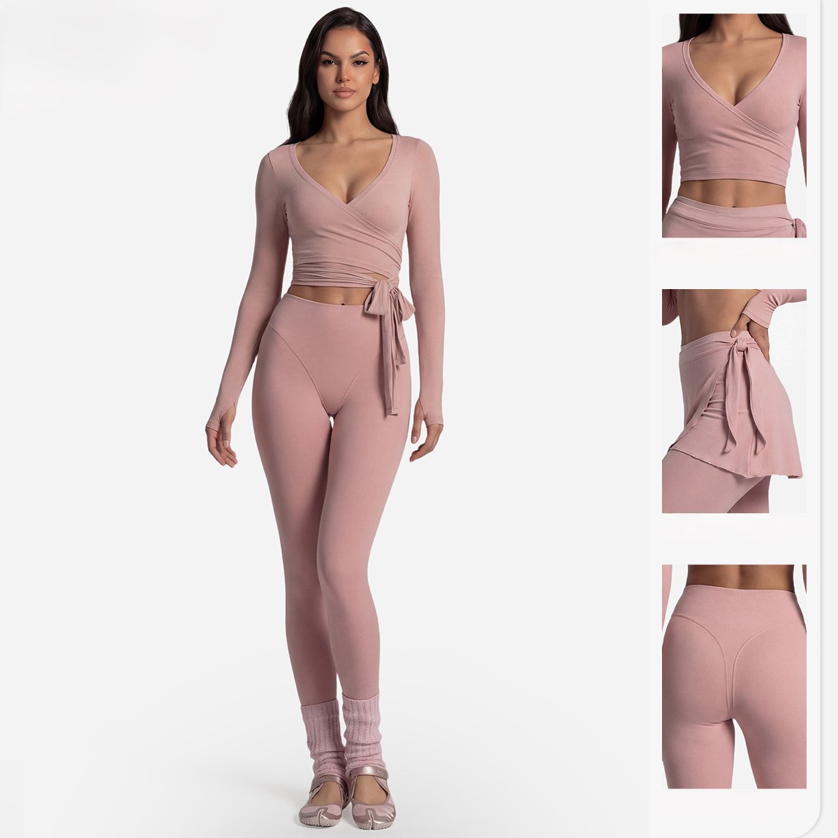 Long Sleeve Yoga Top Cross Fro - Pilates Yoga Wrap Top review and price