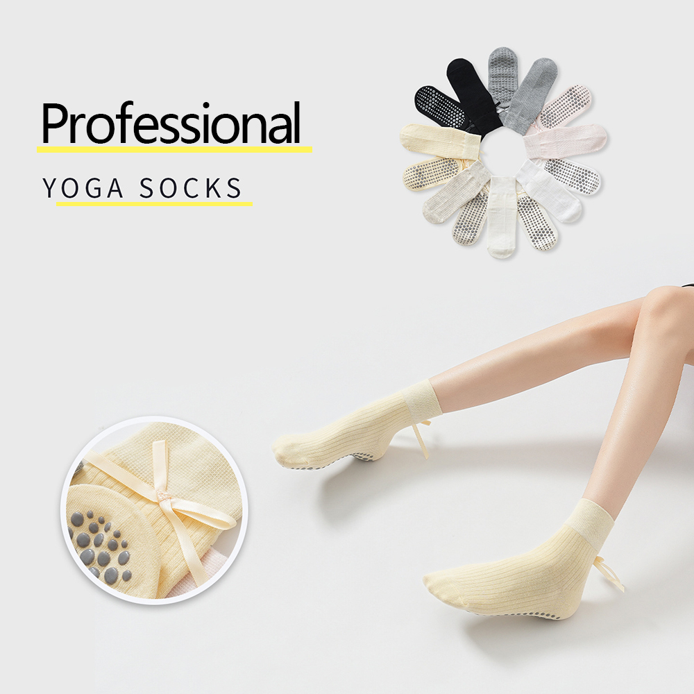 Cute Bowknot Yoga Socks Girls  - Yoga Pilates Girl review and price