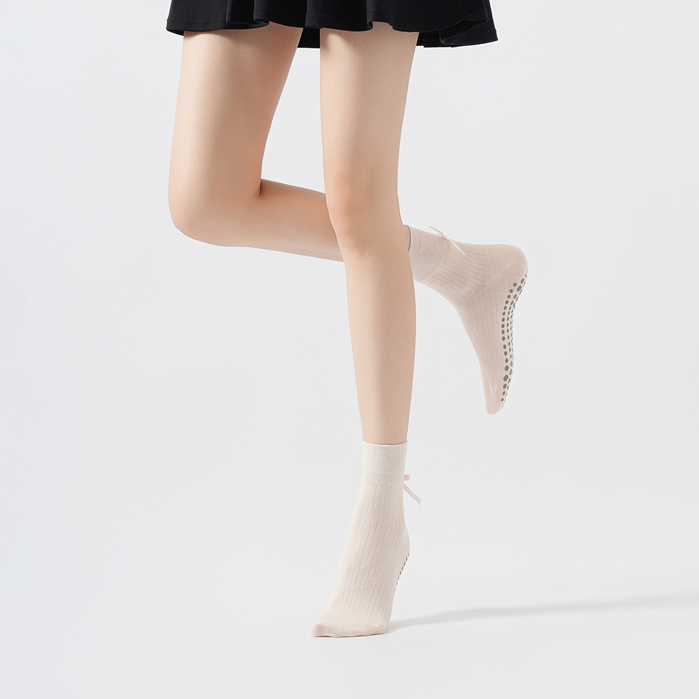 Cute Bowknot Yoga Socks Girls  - Yoga Pilates Girl review and price